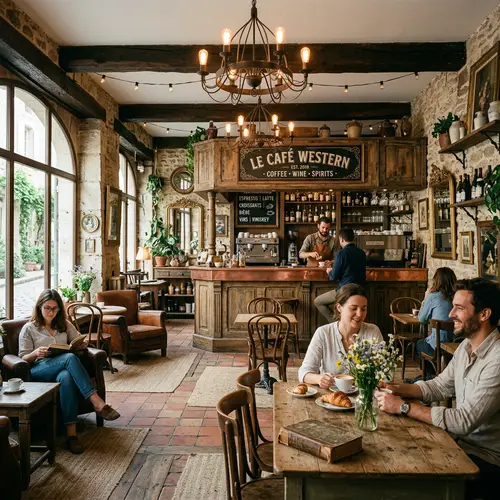 Charming French Country Coffee Shop Interior