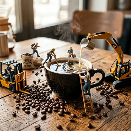 Dynamic Mini Workers Brewing Perfect Coffee