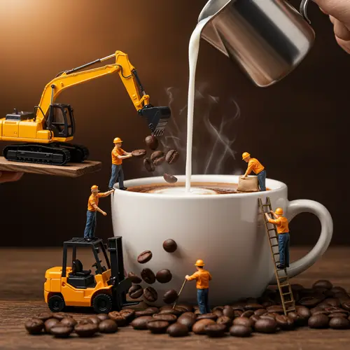 Dynamic Mini Workers Brewing Perfect Coffee