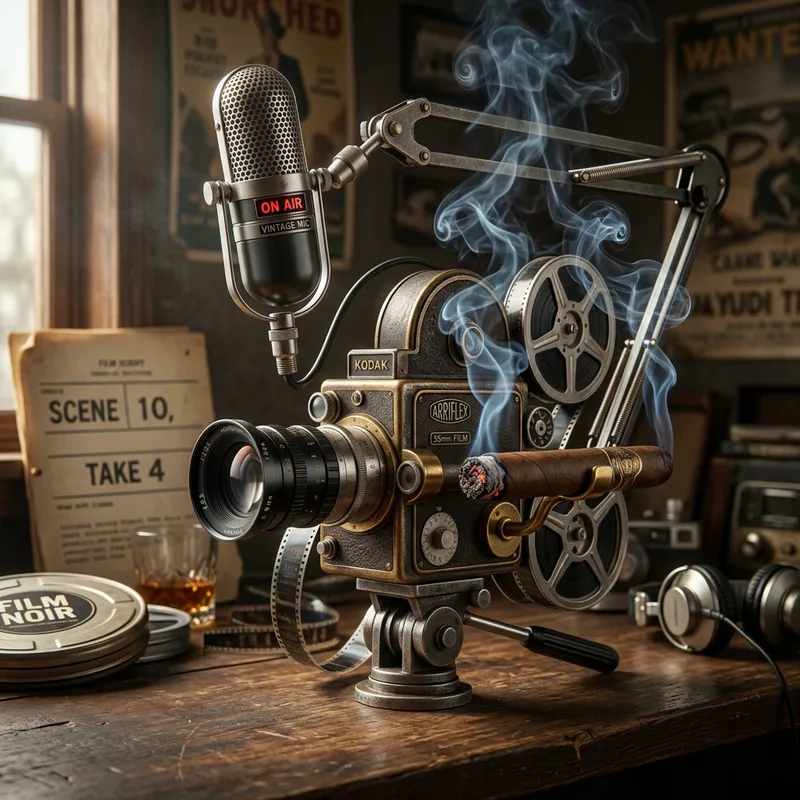 Realistic Design: Cinema Camera, Cigar & Podcast Microphone Fusion