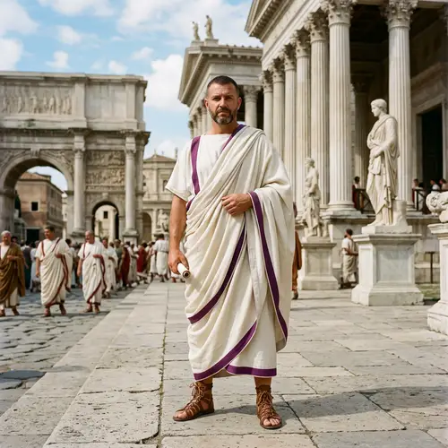 Titus - Roman Man in Toga with Assertive Stance