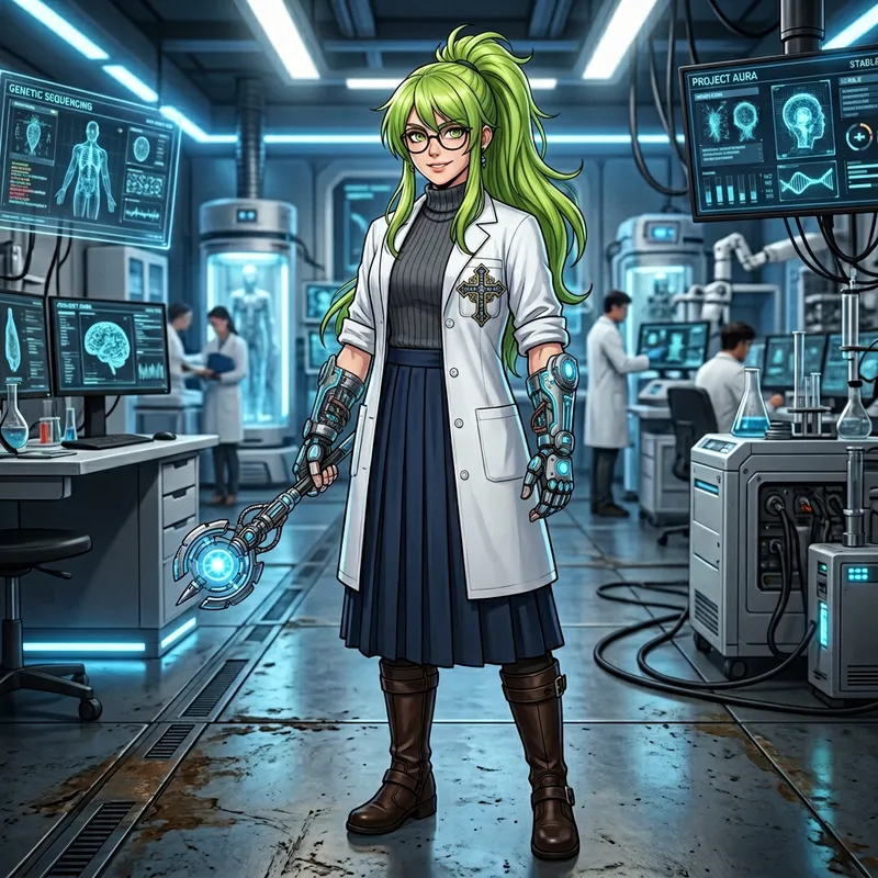 Ela - Futuristic Female Doctor in Arknights