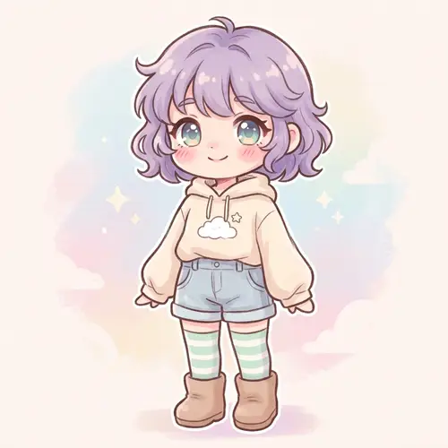 Cute Chibi-Style Anime Character Illustration