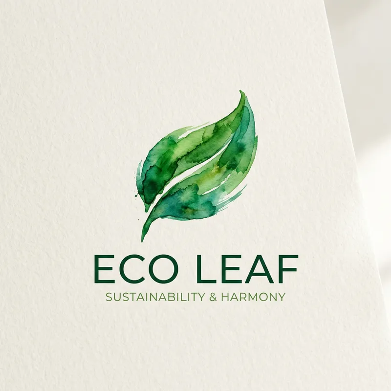 Eco-Friendly Abstract Logo with Green Leaf Design