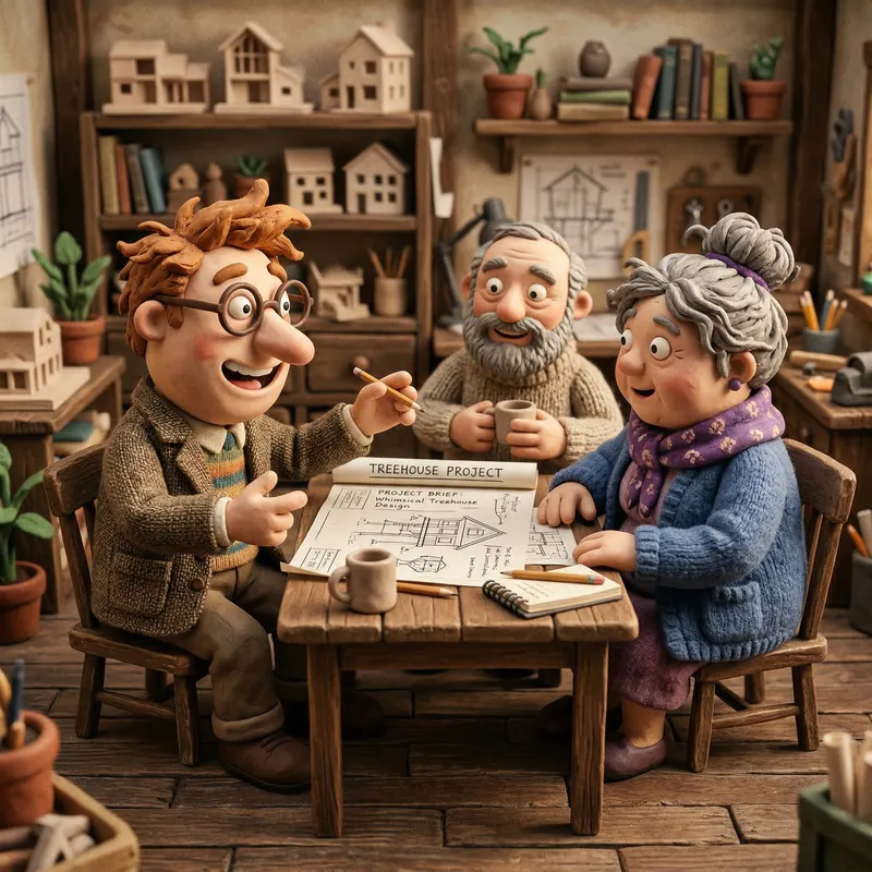 Whimsical Claymation Characters in Miniature Set