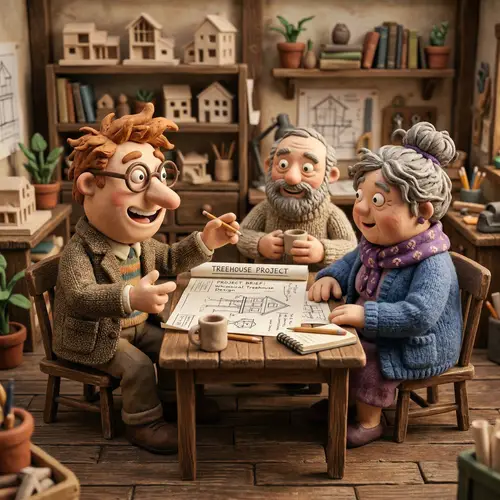 Whimsical Claymation Characters in Miniature Set