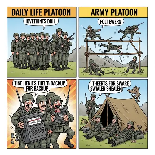 Army Comic Strip - Creative Illustrations