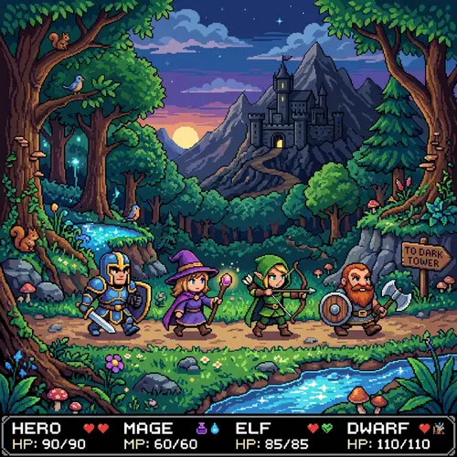 Fantasy Pixel Art Characters in SD