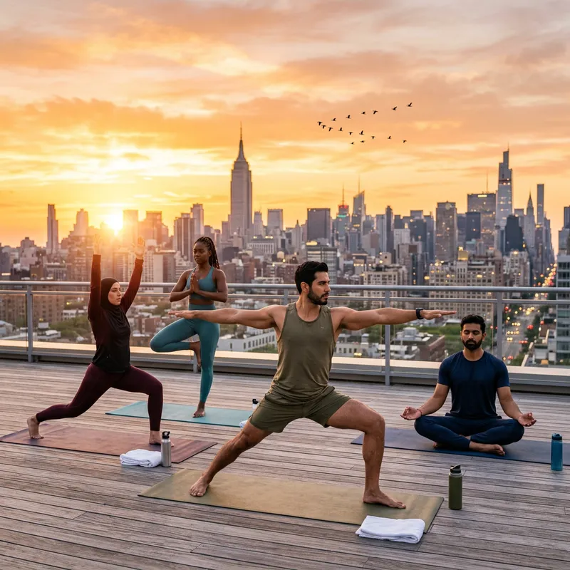 Inspiring Sunrise Yoga Practice with Diverse Group