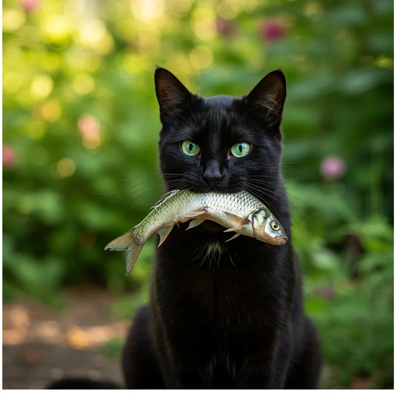 Funny Cat Holding a Fish - Real and Entertaining