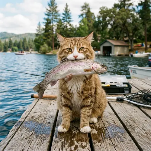 Funny Cat Holding a Fish - Real and Entertaining