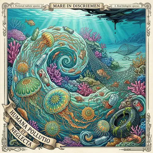 Vibrant Underwater Scene: Ecological Impact Art