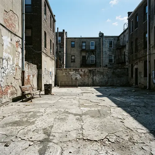 Urban Concrete Space with Long Shadows | Cityscape Scene