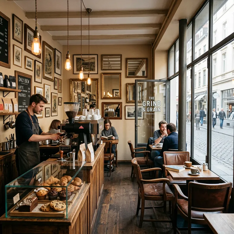 Cozy Cafe Interior: 15 Sqm Space without Plants Cozy Cafe Interior: 15 Sqm Space without Plants