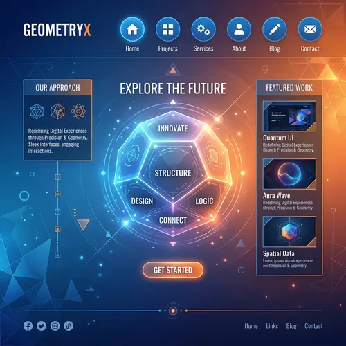 Modern Geometric Web Design | Sleek & Harmonious Layout