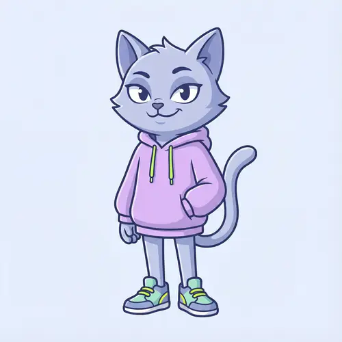 Trendy Teen Cat Mascot Design for Cool Vibes