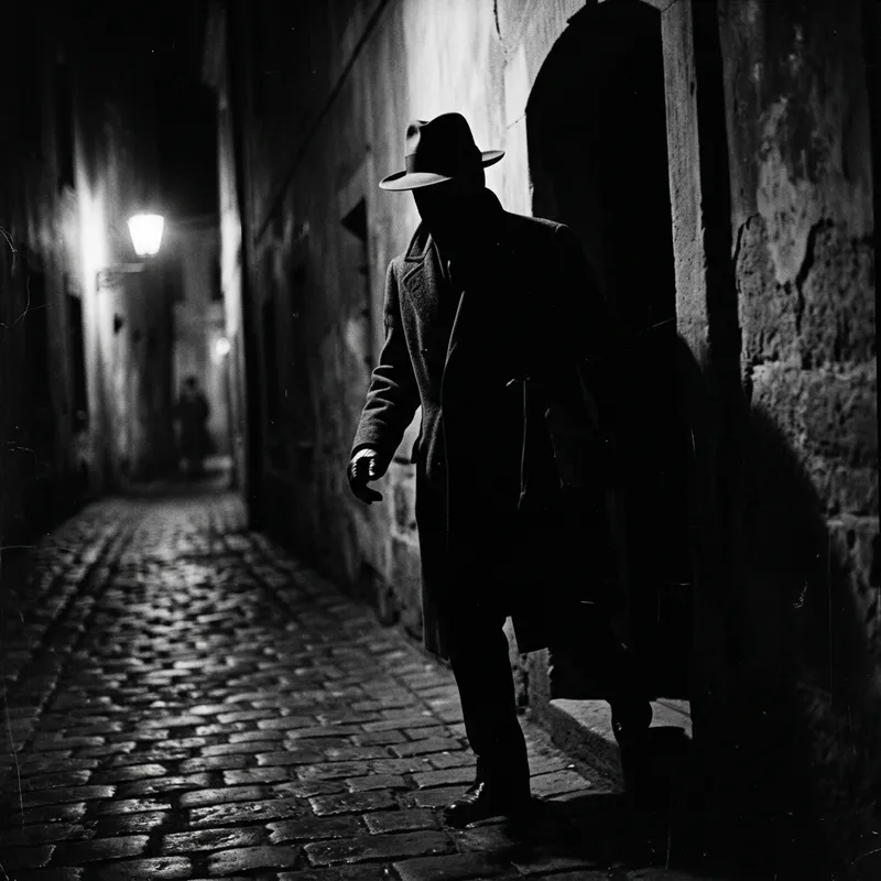 Unveiling a Mysterious Figure: Noir Style Embraced