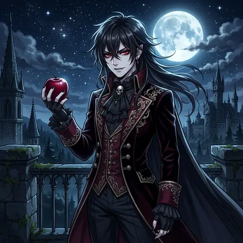 Teenage Vampire Boy | Mysterious Anime Illustration