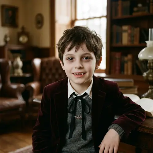 Young Vampire Boy with Fangs | Clean Dry Mouth