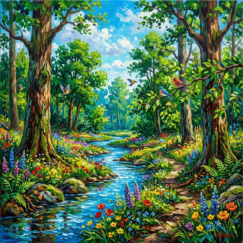 Explore Raw Beauty of Nature: Vibrant Colors & Bold Brushstrokes