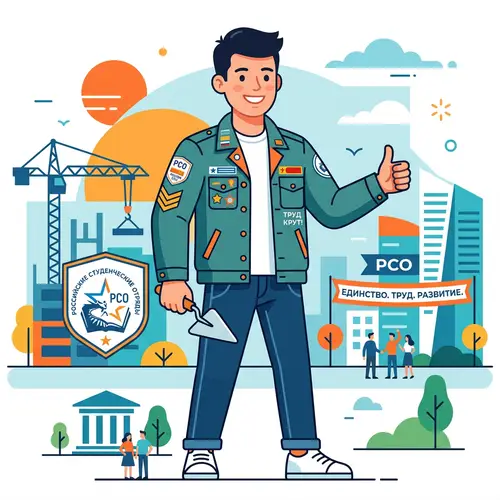 Vector Image of Russian Student Squad Fighter