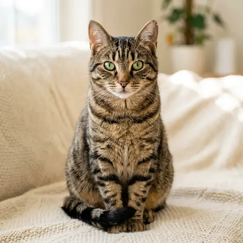 Domestic Short-Haired Cat with Tabby Markings