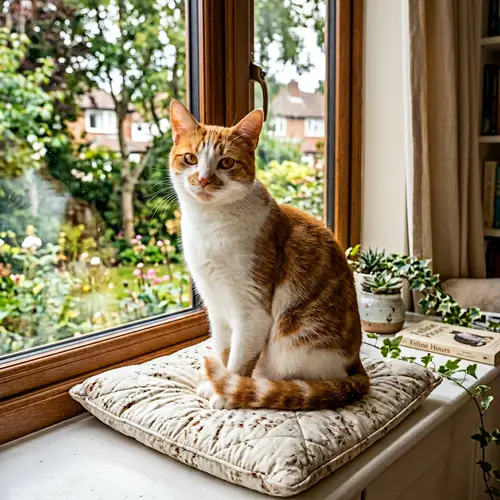 Adult Domestic Shorthair Cat with Ginger and White Markings