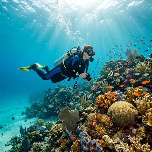Underwater Scene Featuring a Diver