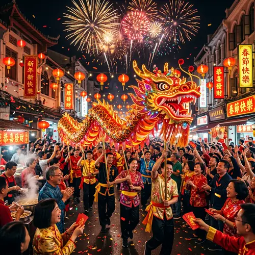 Vibrant Chinese New Year Dragon Celebration