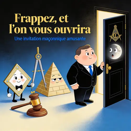 Funny Masonic Postcard: Knock and You Shall Enter