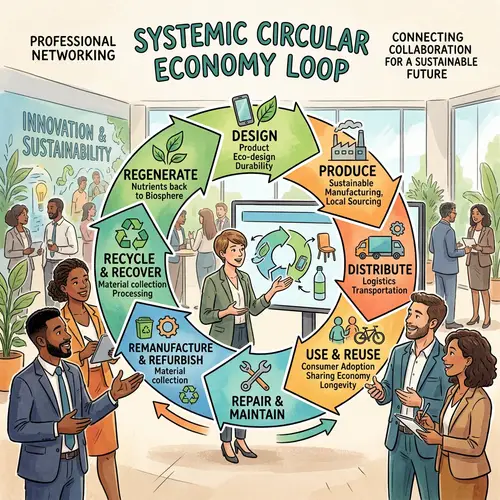 Circular Economy Systemic Loop Visual - Drawing Style