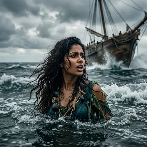 Enchanting Siren in the Ocean | Passionate South Asian Descent