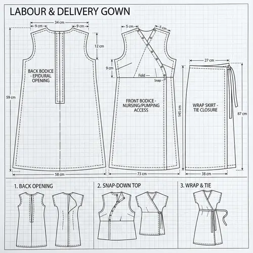 Professional Sewing Pattern for Labour Gown