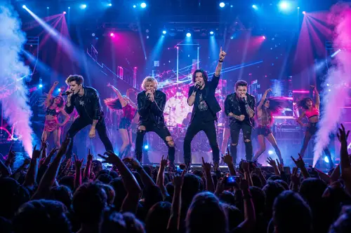 Energetic Rock Band Concert Experience