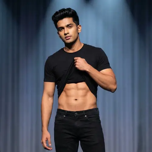 Toned South Asian Man with Abs | Fitness Model on Stage