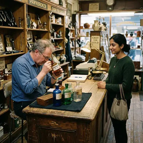 Vintage Pharmaceutical Bottles at Pawn Shop - Unique Collection