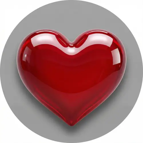 Vibrant Red Heart Emoji with 3D Effect