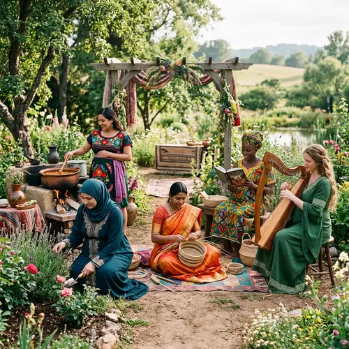 Multicultural Community of Expectant Mothers Embracing Tradition