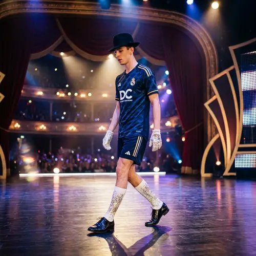 Real Madrid Dance Performer in Moonwalk Pose