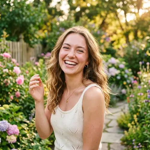 Joyful Expressions: Beautiful Young Lady