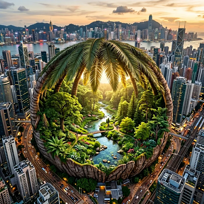 Enchanting Green Forest & River in Urban Jungle