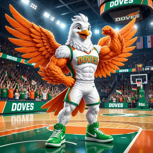 Muscular Dove Bird Mascot with Colorful Features