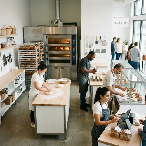 Minimalist Bakery Scene: Art of Baking Industry