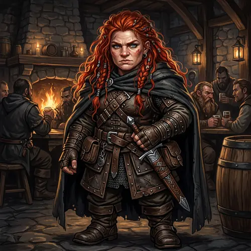 Female Dwarf Rogue with Western Features | Fantasy Illustration