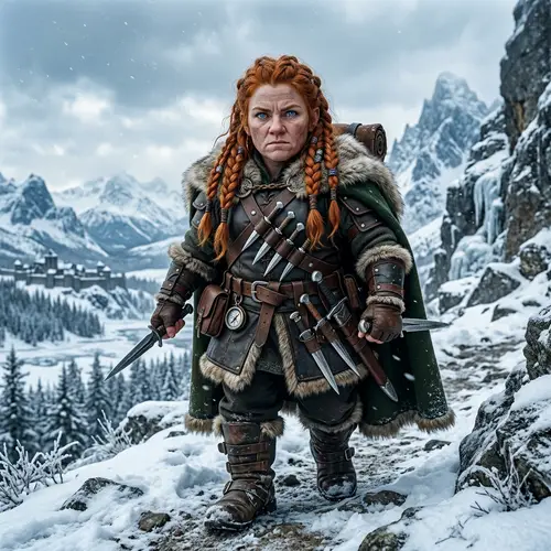 Female Dwarf Rogue Illustration with Northern Features