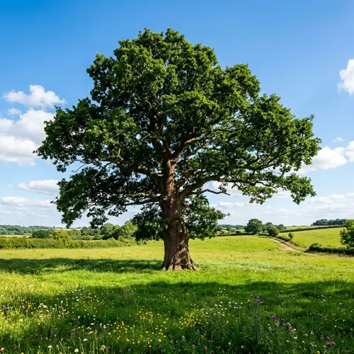 Majestic Tree: Nature's Serenity in a Lush Field