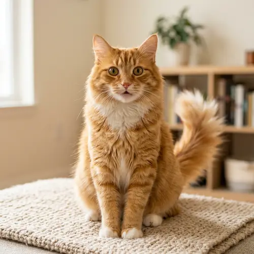 Fluffy Ginger-Tailed Cat | Communicative Feline