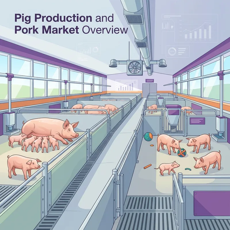 Professional State-of-the-Art Pig Farm Illustration