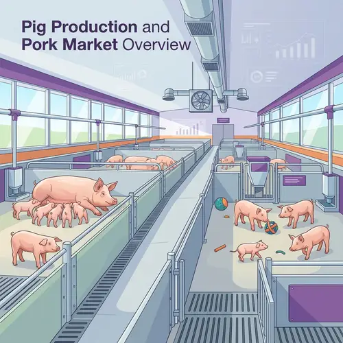 State-of-the-Art Pig Farm Barn Illustration for Analytical Presentation