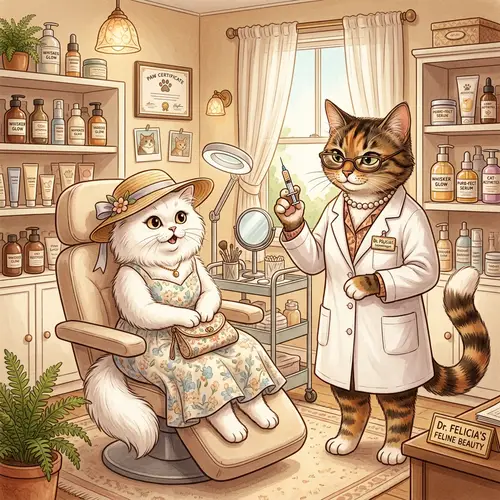 Feline Cosmetologist Office | Beauty Scene with Cats